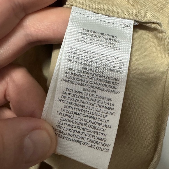 112 RALPH LAUREN Men’s Classic Fit Short Sleeve Oxford Shirt - Khaki, Medium - Picture 7 of 7